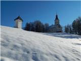 Srednja vas-Poljane - Cerkev Sv. Križa na Brezju nad Srednjo vasjo