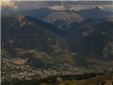 Pogled proti italijanskim alpam iz Mont Prorel.