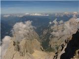 Zugspitze Pogled na Avstrijsko stran z vrha!