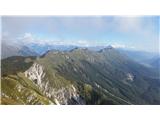 Iz vrha Punta di Montemaggiore/Breškega Jalovca (1613m) (ITA) na pogorje Stola 