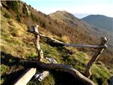 Pl. Polog - pl. Lašca - Vrh nad Peski prečenje lese proti pl. Sleme