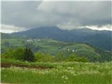 Križna gora, Planica, Lavtarski vrh, Čepulje, sv. Mohor, Špičasti hrib, Crngrob sv. Tomaž, nad njim pa v oblakih Stari vrh