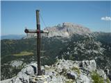 na vrhu Zuc della Guardia, zadaj Veliki Koritnik / Creta di Aip