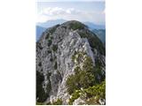 Greben med avstrijskim in slovenskim vrhom