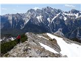 Monte Ferarra (2258) pot ni zahtevna, vseeno nekaj pazljivosti po vršnem grebenu