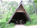Na Planjavo od Kamniške Bistrice-to je prvi postanek pri Pastircih-prijetno počivališče-tudi pod streho.