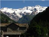 Dolina Aosta - Alta Via Numero Uno In še pogled na Roziko iz Gressoneya