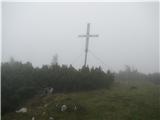 Kompotela, Mokrica, Košutna Križ pred planino še stoji.