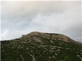 Vidova gora-780m-najvišja gora Jadranskih otokov. Pogled proti vrhu gore.