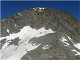 Zwickauer Hutte (Planfernerhutte, Rif.Plan) - Hinterer Seelenkogel (Cima delle Anime) (3489) Pred leti je tu planinka omahnila na ledenik in poškodovana preživela, kakih pol gornikov se na gori obrne