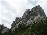 Kaj pa so za eni skalni velikani se sprašuješ , ko greš na Stari Ljubelj prek grebena Bljubeljščice na Zelenico. Te skulpture so kmalu po spustu navzdol po jeklenicah.