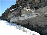 Shareck-3122m in Baumbachspitze-3105m Mimo zanimivega skalovja.Skladi so različno obarvani.