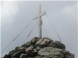 Križ na sosednjem tritisočaku Baumbachspitze-3106m.