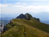 Monte Tinisa ( Monte Pascul ) - 2120m Pogled nazaj na prehojen - preplezan greben