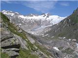 Rötspitz (3495) odpre se pogled na goro Treh gospodov in ogromen Umbalski ledenik