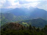 Pogled iz Šentanskega vrha proti Kamniško-Savinjskim Alpam