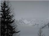 Srednji vrh - Jureževa planina 1487m Jalovec med meglo