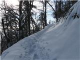 Gontarska planina, Veliki Babnik in Tošč na poti blizu 30cm novega snega