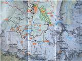 Aosta, Italija 2dan: Zemljevid Pile, prepletenost pohodnih in mtb poti