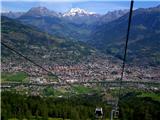Aosta, Italija 2dan: Pogled na Aosto, zasneženi vrh je Grand Combin, 4350m