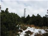 Jof di Chiusaforte in Monte Plananizza tik pod vrhom med rušjem se je našlo še nekaj snega