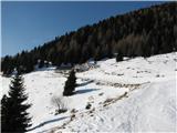 Škrbina nad dolino - Forca de la Val planina Kraj na dul - Cregnedul