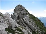 Monte Cozzarel do vrha je bilo potrebno preplezati in obplezati še razbit greben