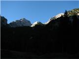 Monte Caserine Alte (2306 m) povsem desno se kaže vrh najine gore