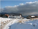 Crete dal Cronz še posnetek planine z zahodne strani, na vzhodu je bilo oblačno z rahlim sneženjem