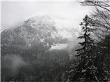 Krniška škrbina - Forc. del Vallone nad Viško glavico se odpre nekoliko meglen pogled na Viško planino