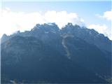 Monte Franza 2329 m Creton di Culzei levo in Creton Clap Grande desno, v sredini forca Alpina