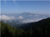 Kamnati vrh 1658 m Pogled na Dobrač.