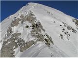 Poldašnja špica - Jof di Miezegnot pogled nazaj proti vrhu