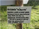 Visoka Ponca - Strug - Vevnica še vedno opozorilo v dolini