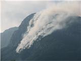 Požar nad Bovcem na območju Roglja pod Plešivcem požar dne 14.07.2010 ob 17.26 uri