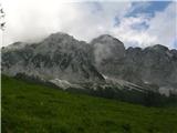 Ennstaler Alpen Greben Bosrucka v jutranjih meglicah