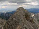 Pogled na Mali Triglav z grebena.