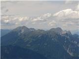Pogled z vrha proti Stolu in Begunjščici