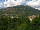 Pogled iz obzidja na Serre-Chevalier in Mont Prorel.