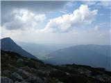 Chiemgauer Alpen Zadaj, bleda modra lisa pod oblakom - Chiemsee.