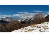 Na Šprinci - pogled proti Bohinjskim - Tolminskim goram