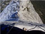 Half Dome (Yosemite, Kalifornija)  Spust z vrha proti subdome