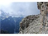 Cima Toro (2.355 m), Furlanski Dolomiti Nadaljujem po polici…