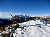 Grušnica nad Tolminskimi Ravnami na vrhu Grušnice