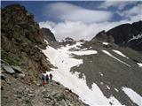 Piz Bernina nadaljevanje proti naslednji koči