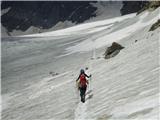 Piz Bernina Čez ledenik