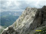 pogled od koče proti vrhu Lagazuoi Picollo 2762m