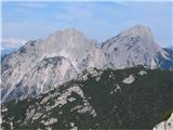 Crete di Gleris (Cima del Muini, tudi Cima Ninni, Cima mezzo in Cima Alta de Gleris) Grauzaria in Sernio na drugi strani doline Aupe