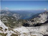 Na Škrbini pa preobrat...megla se je razkadila... in v dolini se je pokazalo Bohinjsko jezero...