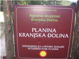 Prvi postanek na planini Kranjska dolina.